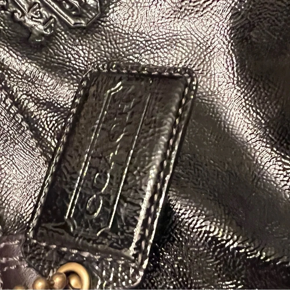 Coach Black Patent Leather Tote Bag-Bleeker 12362